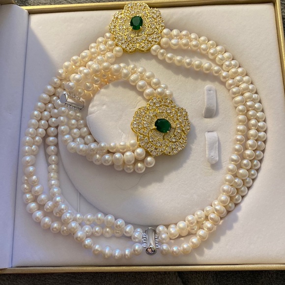 Handmade Iolite & Blue Fresh Water Pearl Necklace